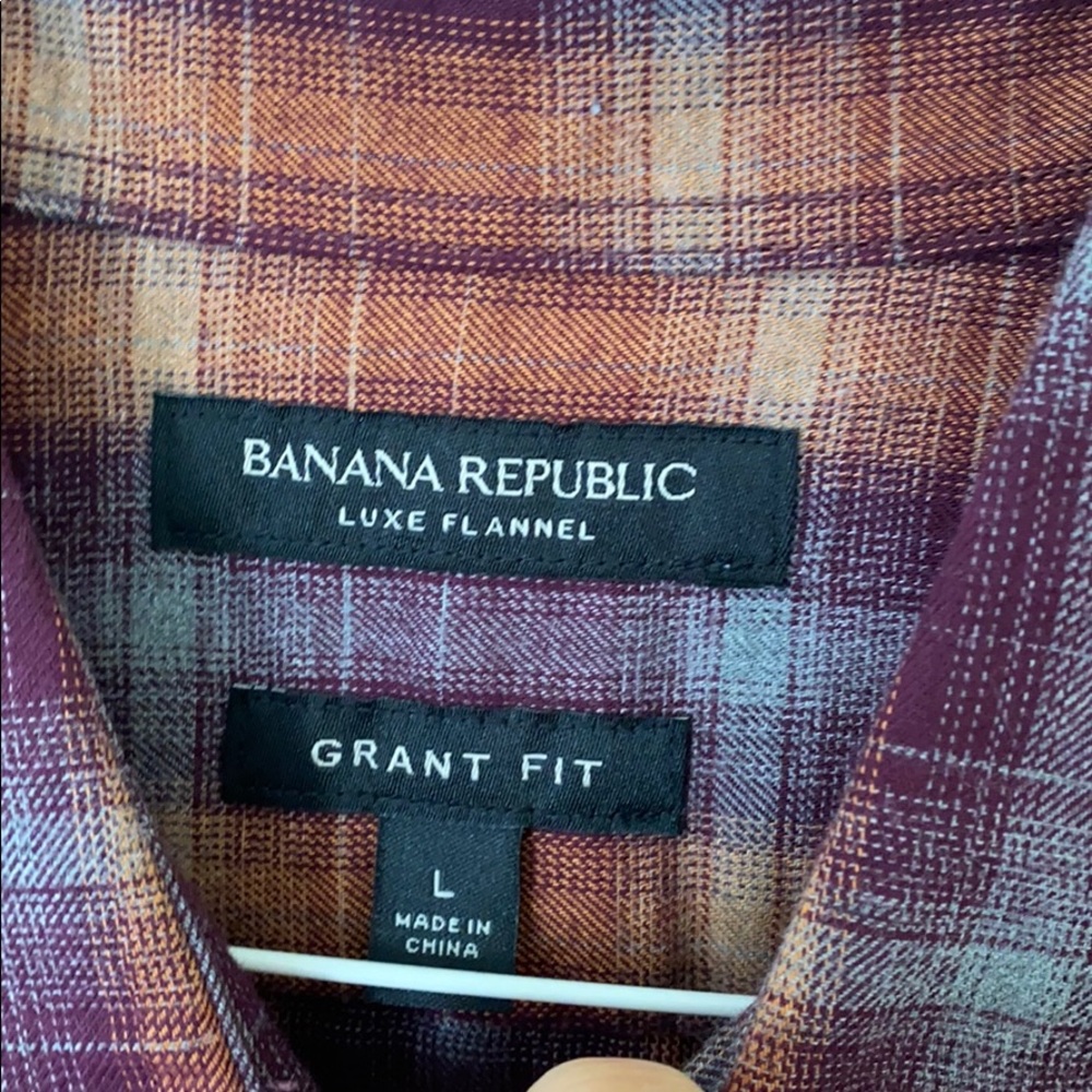 Banana Republic Flannel Grant Fit Size L - Picture 2 of 4